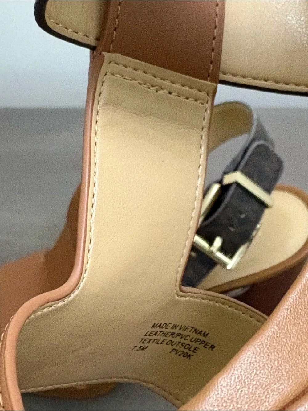 Michael Kors Tan and Dark Brown Platform Block-Heel Sandals